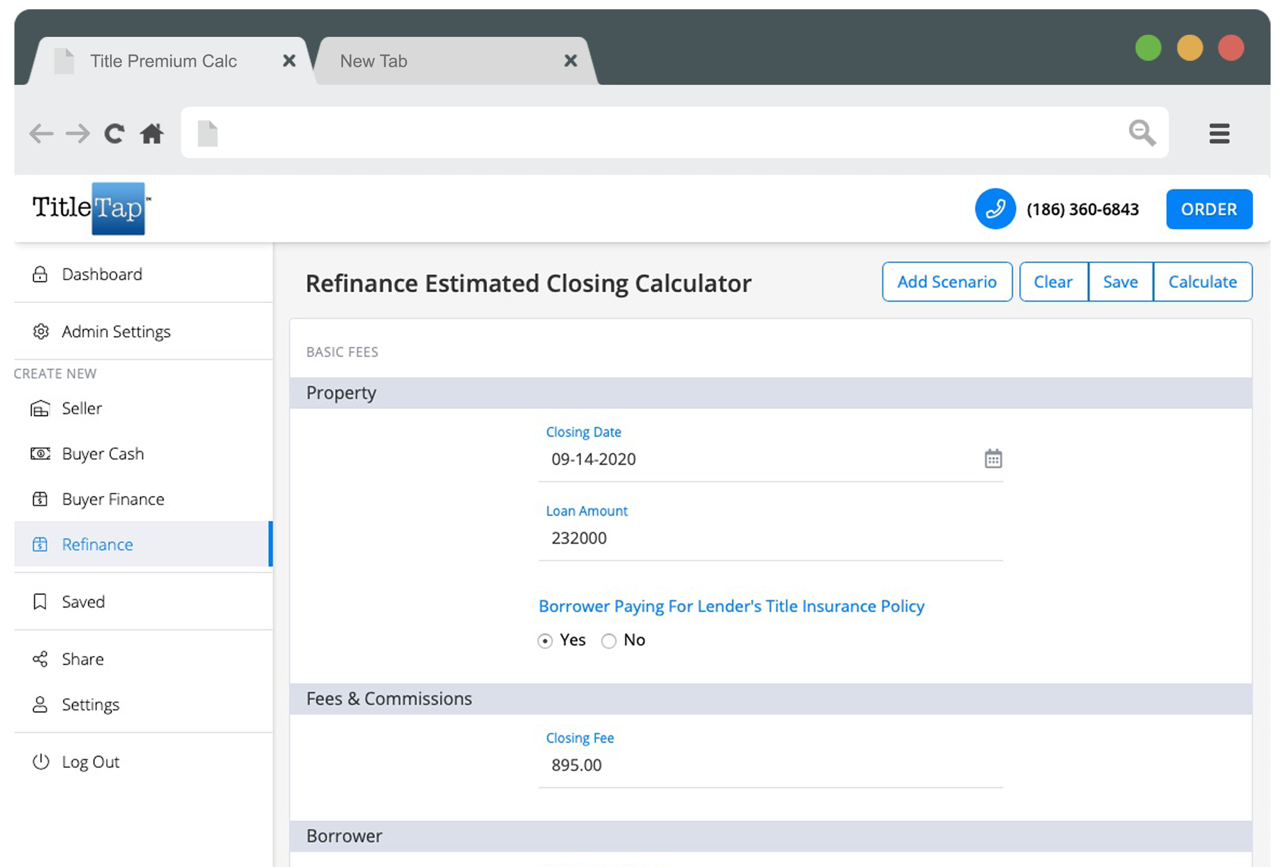Branded Refinance Calculator Screenshot