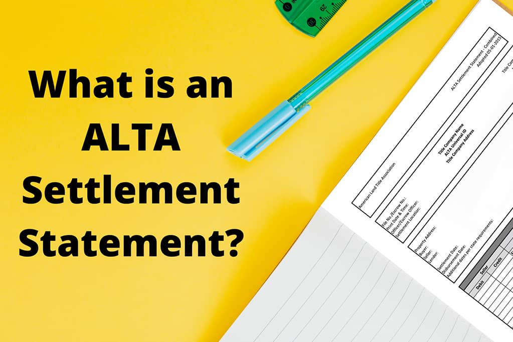 Alta Settlement Statement Header