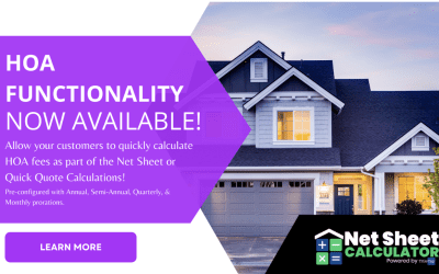 HOA Functionality Now Available as an optional Add-on in your Net Sheet Calculator